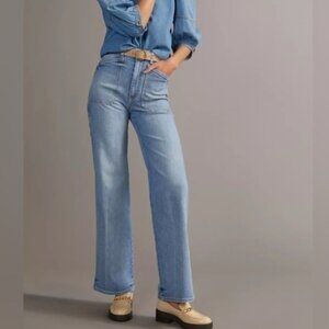 PILCRO THE SELVEDGE CARPENTER WIDE-LEG JEANS size 30